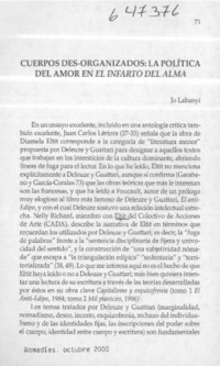 Cuerpos des-organizados, la política del amor en El infarto del alma  <artículo> Jo Labanyi