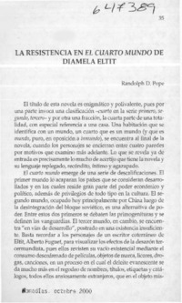 La resistencia en El Cuarto mundo de Diamela Eltit