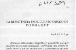 La resistencia en El Cuarto mundo de Diamela Eltit