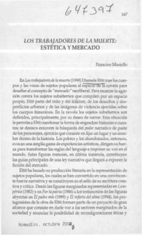 Los trabajadores de la muerte, estética y mercado