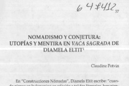 Nomadismo y conjetura, utopías y mentira en Vaca sagrada de Diamela Eltit
