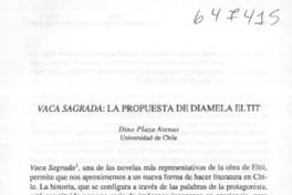 Vaca sagrada, la propuesta de Diamela Eltit