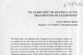 "El padre mío" de Diamela Eltit, fragmentos de exterminio