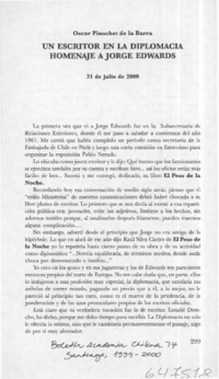 Un escritor en la diplomacia homenaje a Jorge Edwards