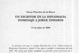 Un escritor en la diplomacia homenaje a Jorge Edwards