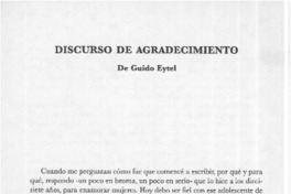 Discurso de agradecimiento de Guido Eytel