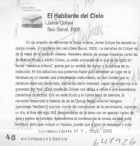 El habitante del cielo  [artículo] KJ