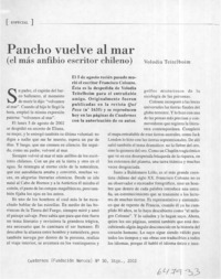 Pancho vuelve al mar  [artículo] Volodia Teitelboim