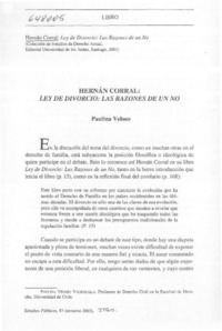 Ley de divorcio, las razones de un no  [artículo] Paulina Veloso