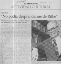 "No podía desprenderme de Rilke"  [artículo] Maureen Lennon Z.