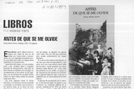 Antes de que se me olvide  [artículo] Rodrigo Pinto