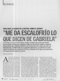 "Me da escalofrío lo que dicen de Gabriela"  [artículo] Cherie Zalaquett Aquea