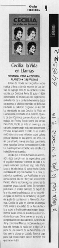 Cecilia, la vida en llamas  [artículo]