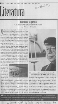 Poesía de la poesía  [artículo] Alvaro Bisama