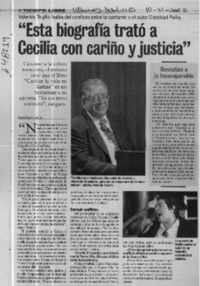 "Esta biografía trató a Cecilia con cariño y justicia"  [artículo] Felipe Rodríguez C.