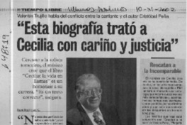 "Esta biografía trató a Cecilia con cariño y justicia"  [artículo] Felipe Rodríguez C.
