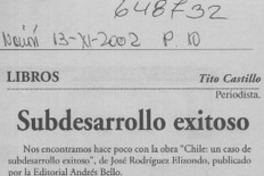 Subdesarrollo exitoso  [artículo] Tito Castillo