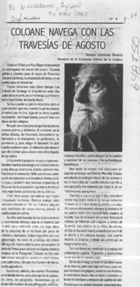 Coloane navega con las travesías de agosto  [artículo] Renato Cárdenas A.