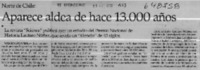 Aparece aldea de hace 13.000 años  [artículo]