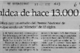 Aparece aldea de hace 13.000 años  [artículo]