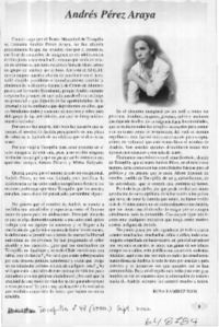 Andrés Pérez Araya  [artículo] Rosa Ramírez Ríos