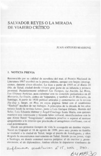 Salvador Reyes o la mirada de viajero crítico