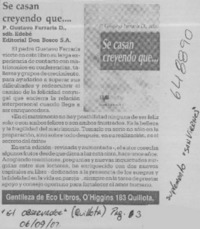 Se casan creyendo que  [artículo]