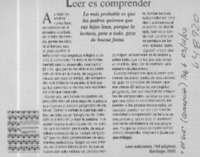 Leer es comprender  [artículo] Luis López-Aliaga