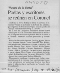 Poetas y escritores se reúnen en Coronel