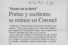Poetas y escritores se reúnen en Coronel