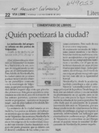 ¿Quién poetizará la ciudad?  [artículo] I. Q. E.