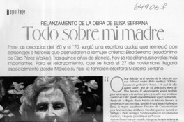 Todo sobre mi madre  [artículo] Margarita Serrano
