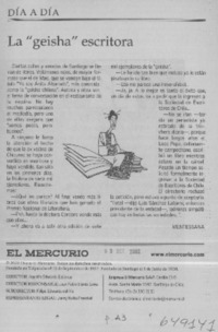 La "geisha" escritora  [artículo] Mentessana
