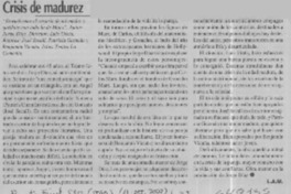Crisis de madurez  [artículo] L. A. M.
