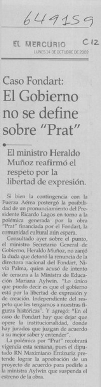 El Gobierno no se define sobre "Prat"  [artículo]