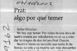 Prat, algo por qué temer  [artículo] María de la Luz Prat Alemparte