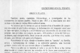 Oreste Plath  [artículo] Guillermina López H.