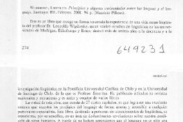 Principios y algunas curiosidades sobre las lenguas y el lenguaje  [artículo]
