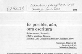 Es posible, aún, otra escritura  [artículo] Alejandro Alasevic H.