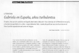 Gabriela en España, años turbulentos  [artículo] Luis Vargas Saavedra