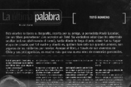 La última palabra  [artículo] Pauline Kantor