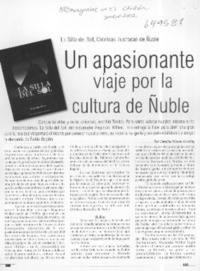 Un apasionante viaje por la cultura de Ñuble  [artículo] Carolina Parada Gavilán