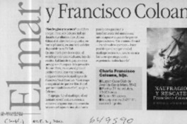 El mar y Francisco Coloane  [artículo]