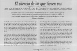El silencio de los que tienen voz, mi querido papá, de Elizabeth Subercaseaux  [artículo]