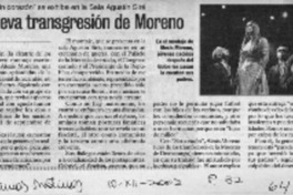 La nueva transgresión de Moreno  [artículo] Marietta Santí