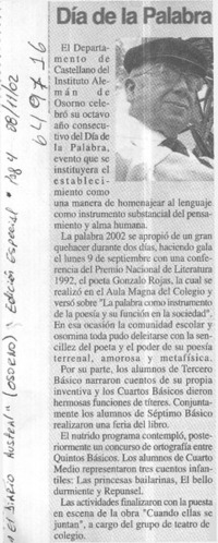 Día de la palabra  [artículo]