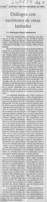 Diálogos con escritores de otras latitudes