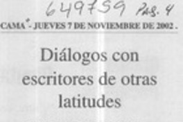 Diálogos con escritores de otras latitudes
