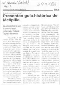 Presentan guía histórica de Melipilla