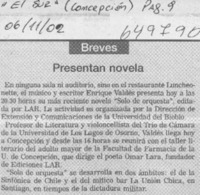Presentan novela  [artículo]